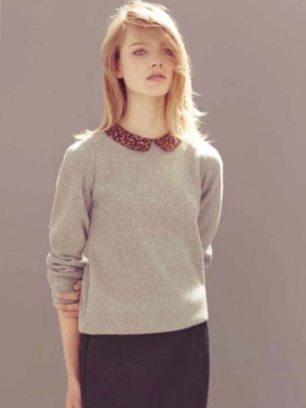 Sandro Size XS Grey Wool Sweater